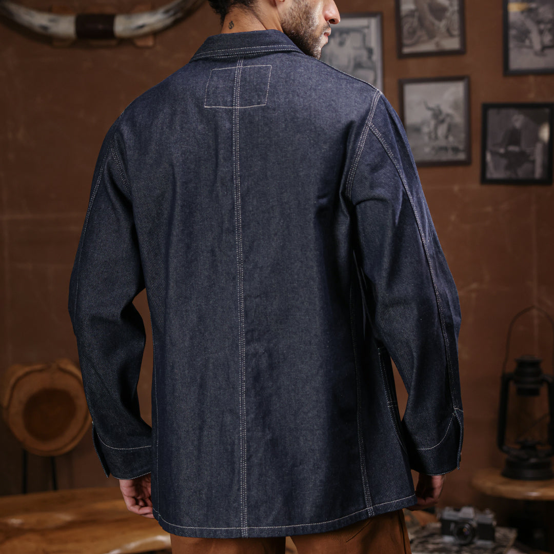 1930 Engineering Coverall Jacket Raw Denim Old Iron Blue