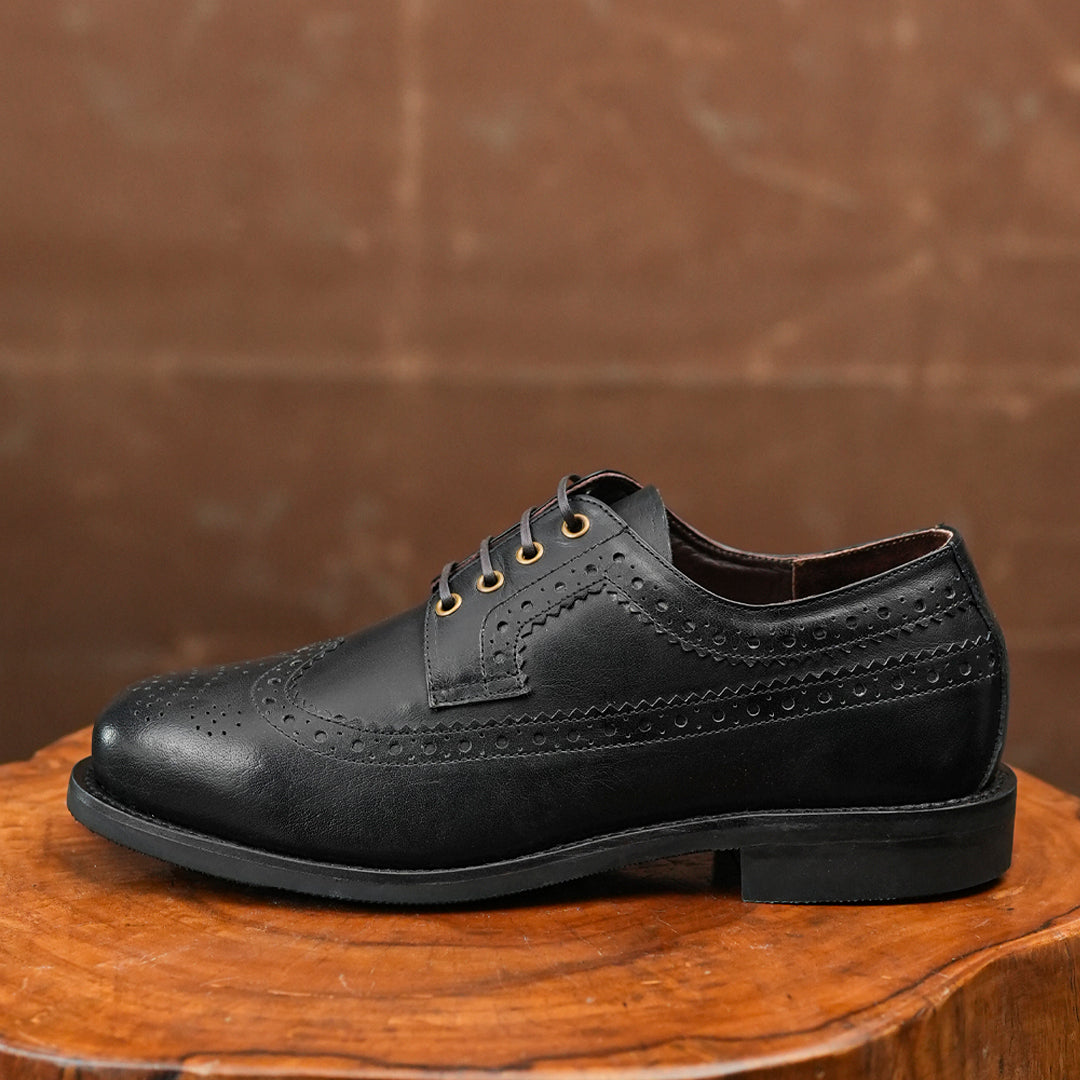 Sterling Brogue Shoes (Raven Black) Goodyear Welted