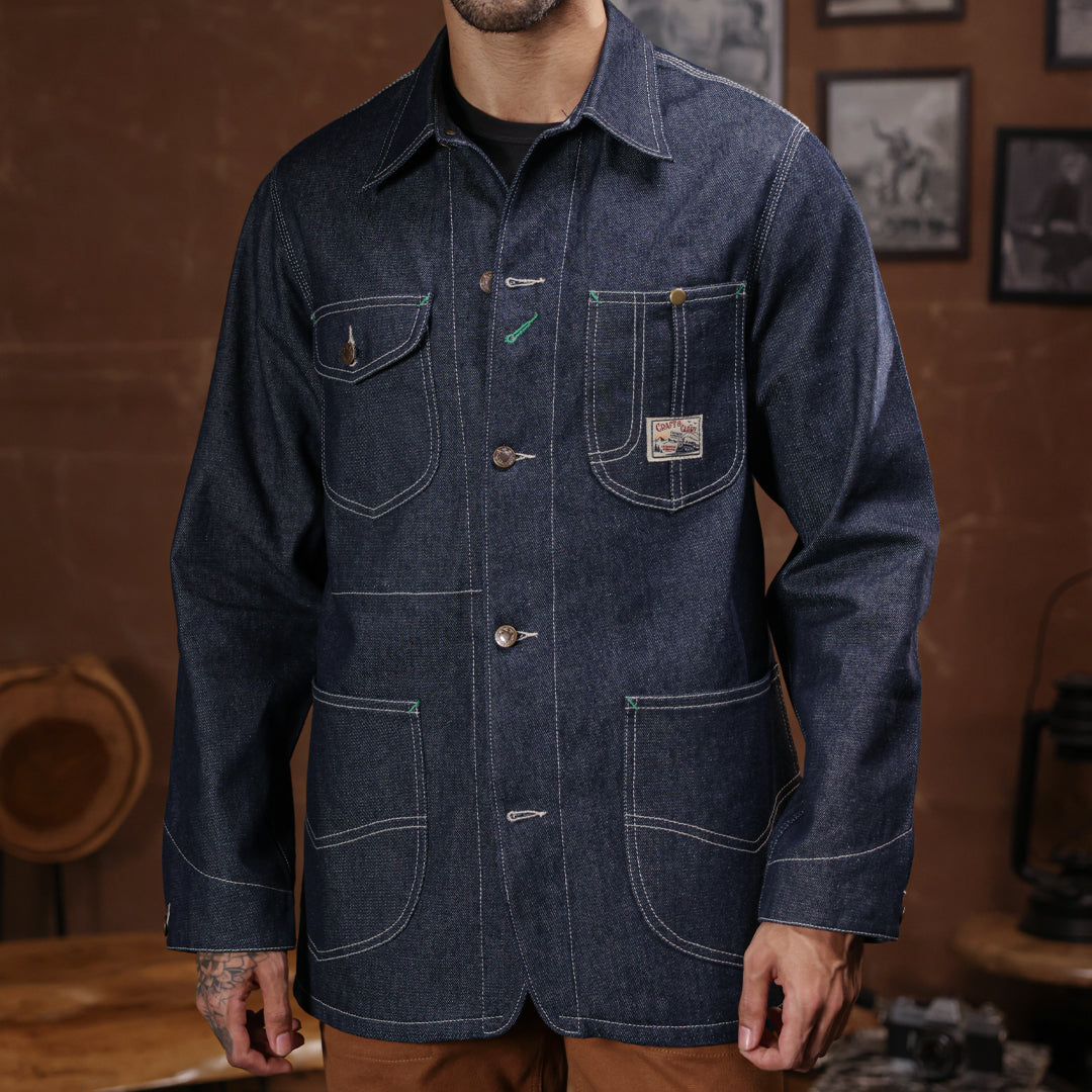 1930 Engineering Coverall Jacket Raw Denim Old Iron Blue