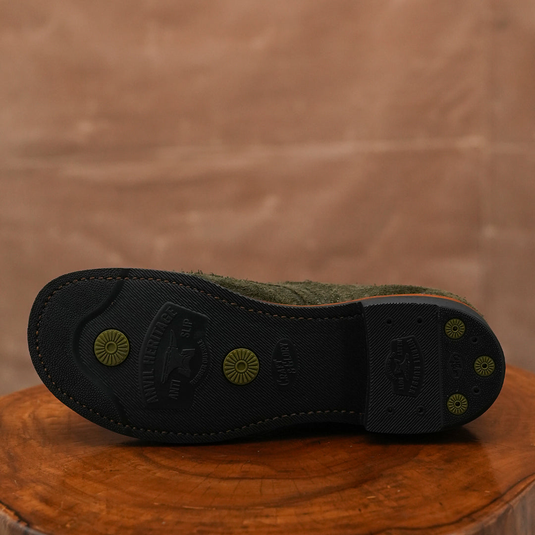 The Brandon Cap Toe Boots (Grizzly Green) (Munson Last - Goodyear Welted)