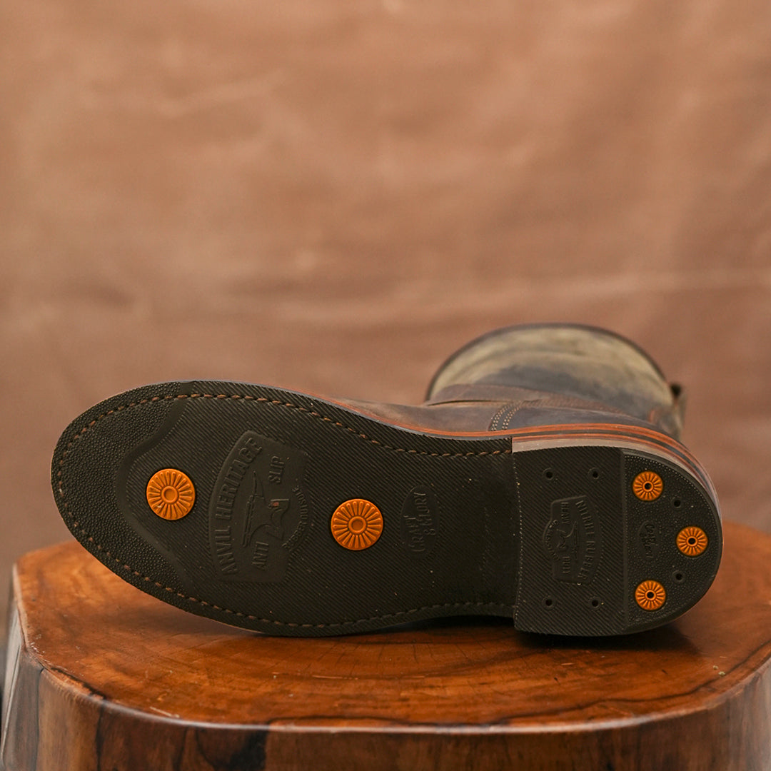 The Foundry Engineer Boots (Vintage Brown) Goodyear Welted