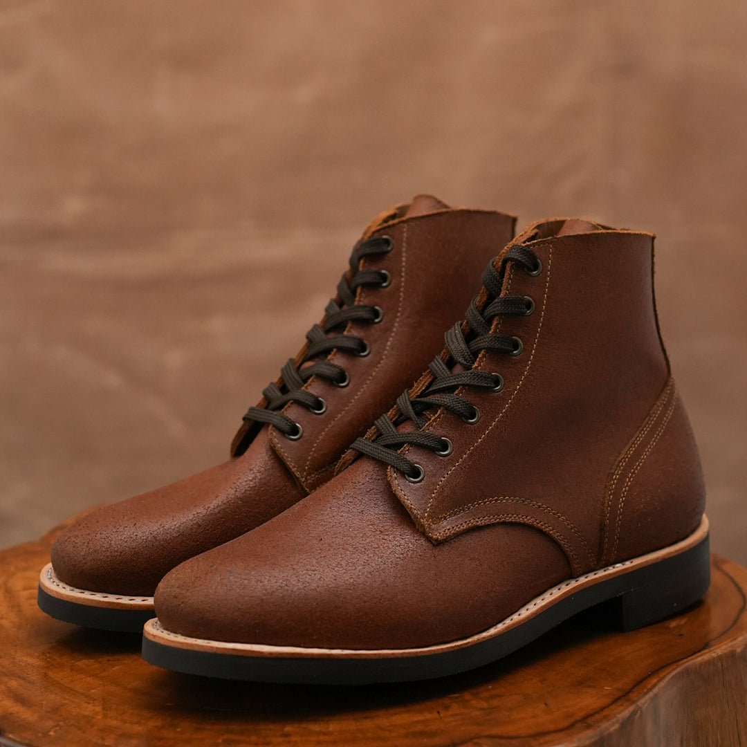 The Craft Boondocker Boots (Russet Waxed Roughout) Goodyear Welted