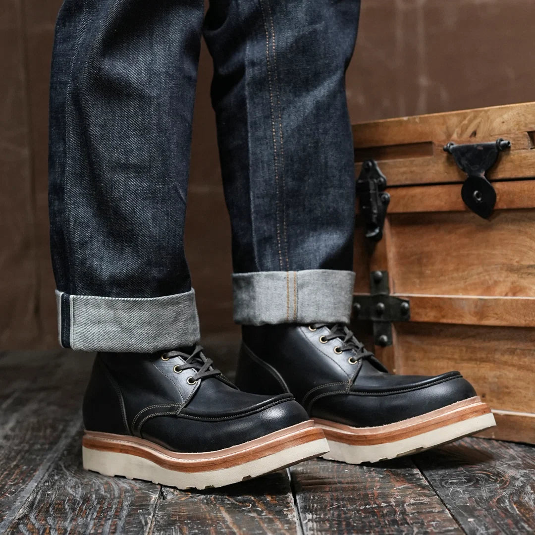 Moc-Toe 2.0 Leather Boots 6" (Raven Black) Goodyear Welted