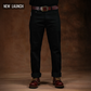 Five Pocket Double Black 14 Oz Selvedge Denim For Men (True Straight)