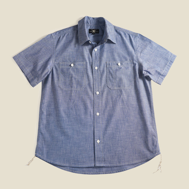Heritage Work Shirt Half Sleeves Chambray Blue