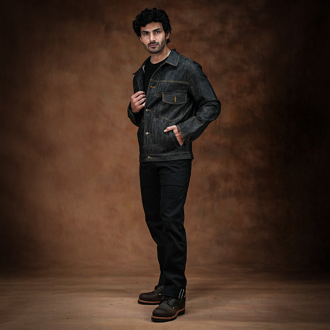 Trucker Type 2 Ghost Black 13 Oz Selvedge Denim