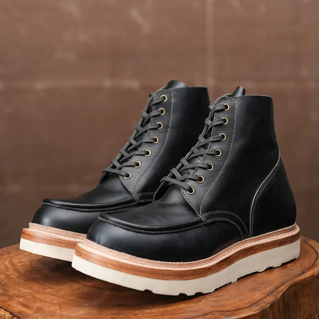 Moc-Toe 2.0 Leather Boots 6" (Raven Black) Goodyear Welted