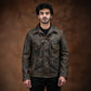 Trucker Type 2 Leather Jacket (Vintage Brown)