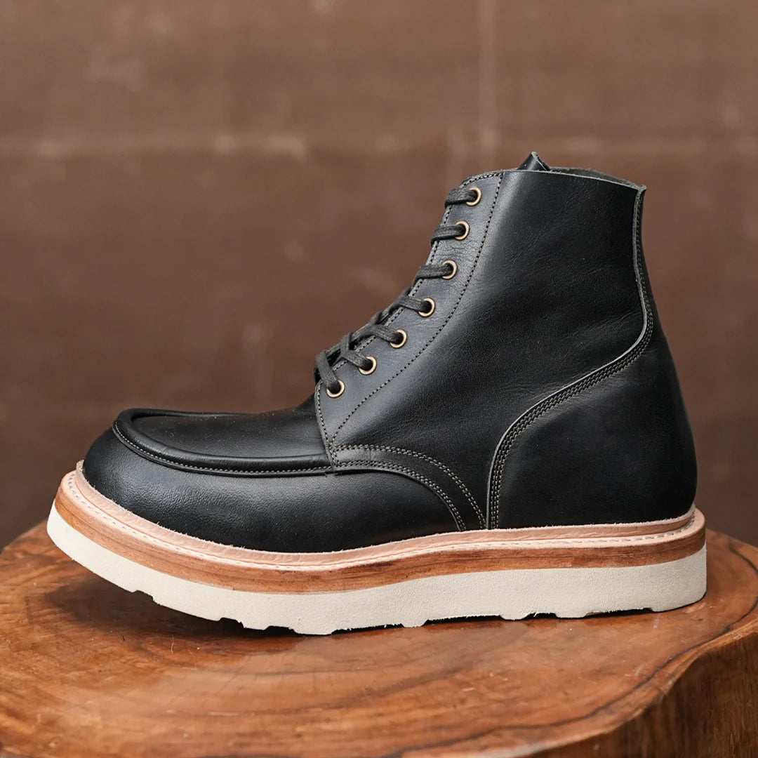 Moc-Toe 2.0 Leather Boots 6" (Raven Black) Goodyear Welted