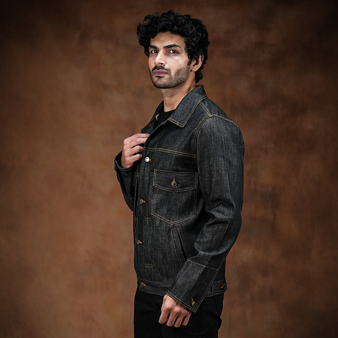 Trucker Type 2 Ghost Black 13 Oz Selvedge Denim