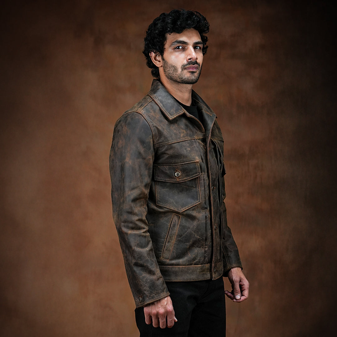 YOKE Carf Leather Truck Jacket ブラウン　2 YOKE Carf Leather Truck Jacket ブラウン 3 【公式通販】