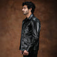 Trucker Type 2 Leather Jacket (Raven Black)