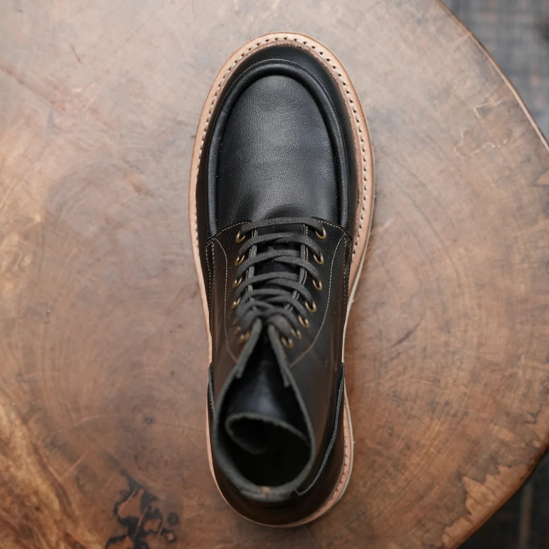 Moc-Toe 2.0 Leather Boots 6" (Raven Black) Goodyear Welted