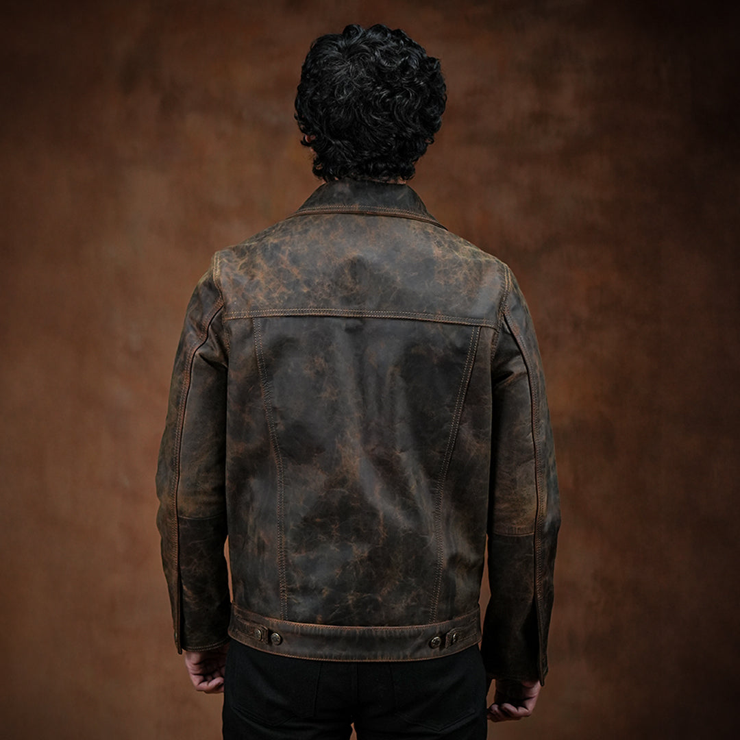 Trucker Type 2 Leather Jacket (Vintage Brown) – Craft & Glory