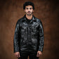 Trucker Type 2 Leather Jacket (Raven Black)