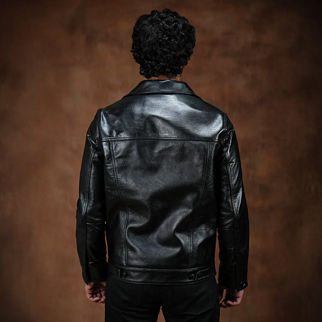 Trucker Type 2 Leather Jacket (Raven Black) – Craft & Glory