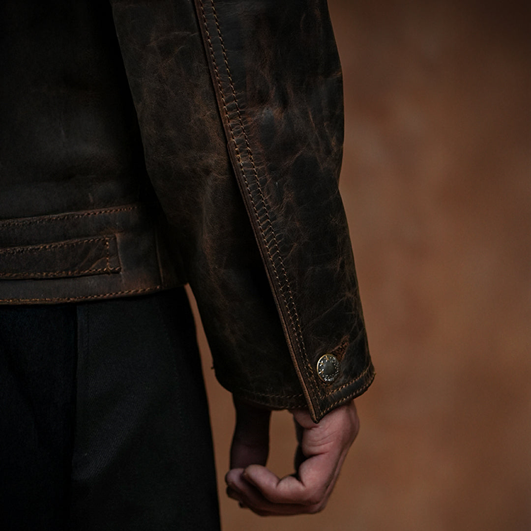Trucker Type 2 Leather Jacket (Vintage Brown)