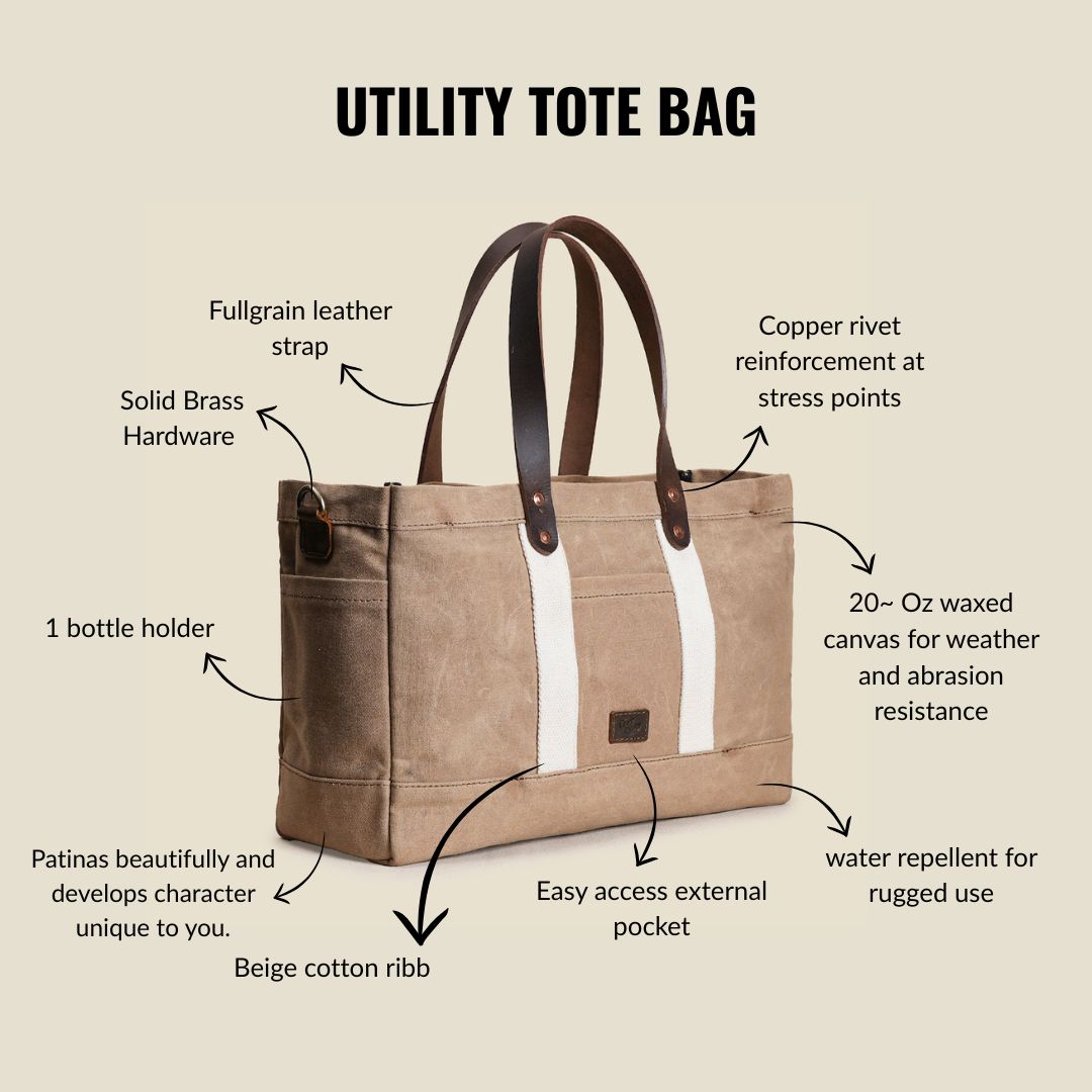 Utility Tote Bag ( Sandstorm )
