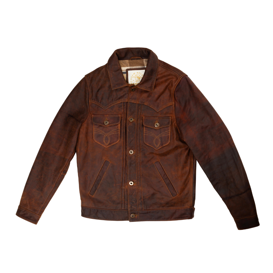 Trucker Type 2 Leather Jacket (Vintage Tan)