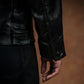 Trucker Type 2 Leather Jacket (Raven Black)