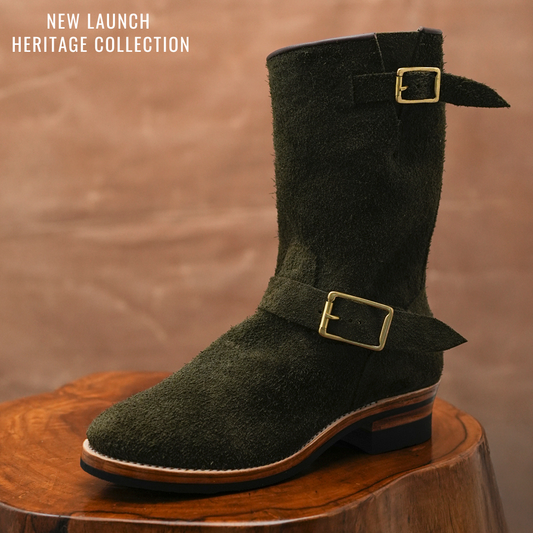 The Foundry Engineer Boots (Grizzly Green) Goodyear Welted