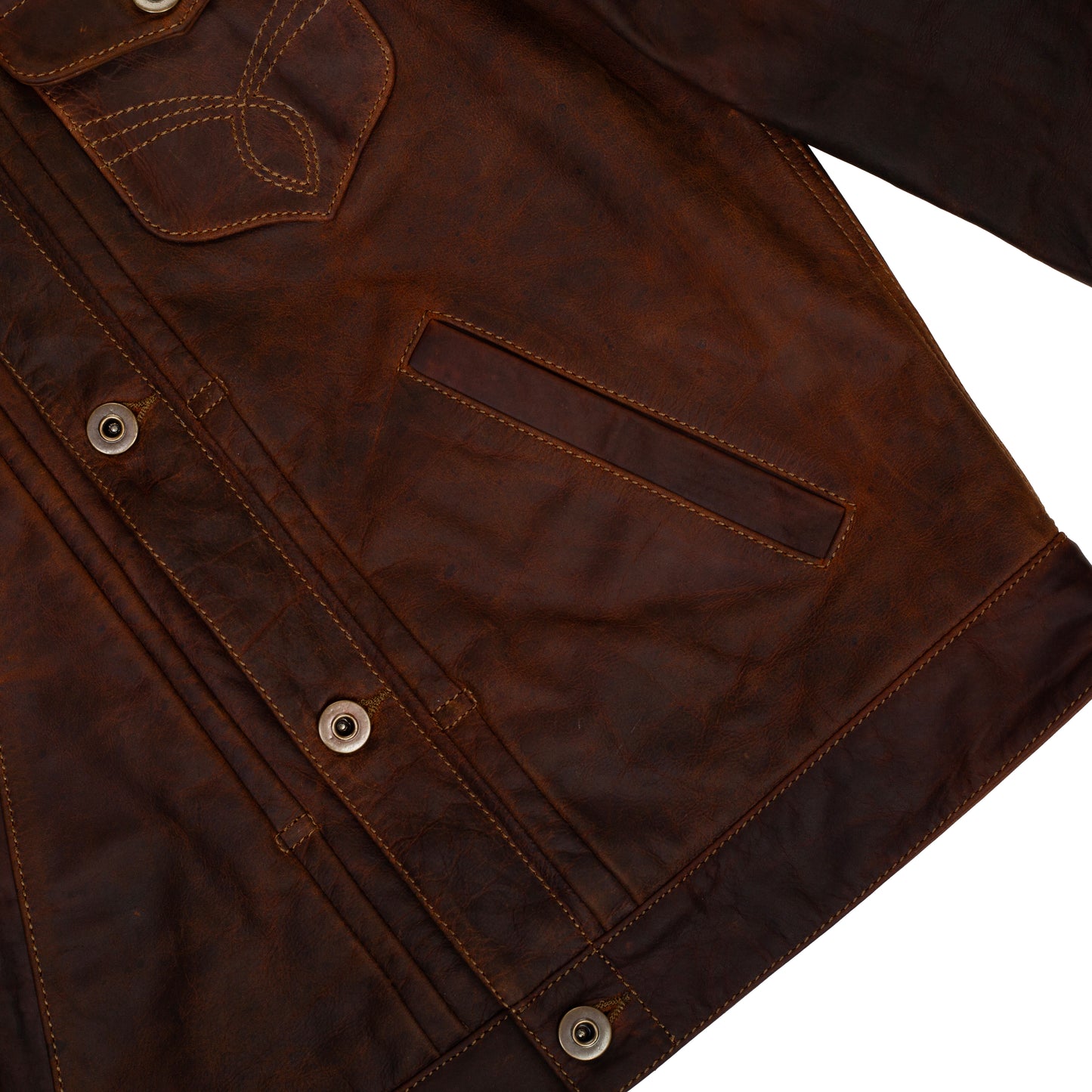 Trucker Type 2 Leather Jacket (Vintage Tan)