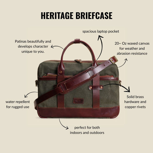 Heritage Briefcase ( Forest Green )