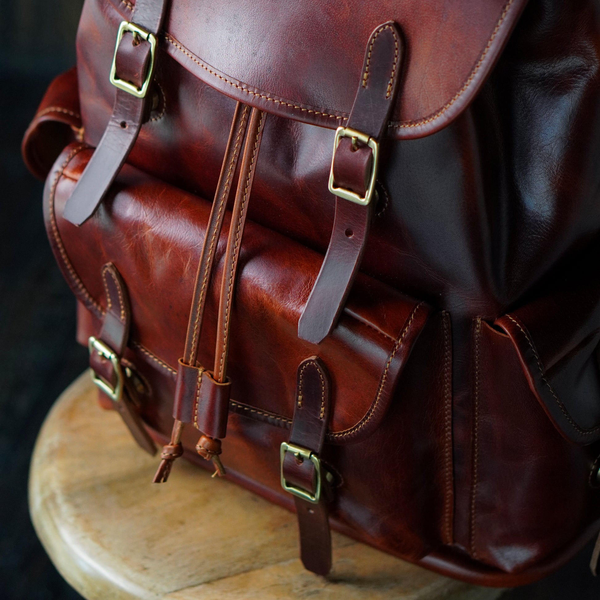 cute vintage leather backpacks Vintage Bergan Leather Backpack (Saddle Tan)