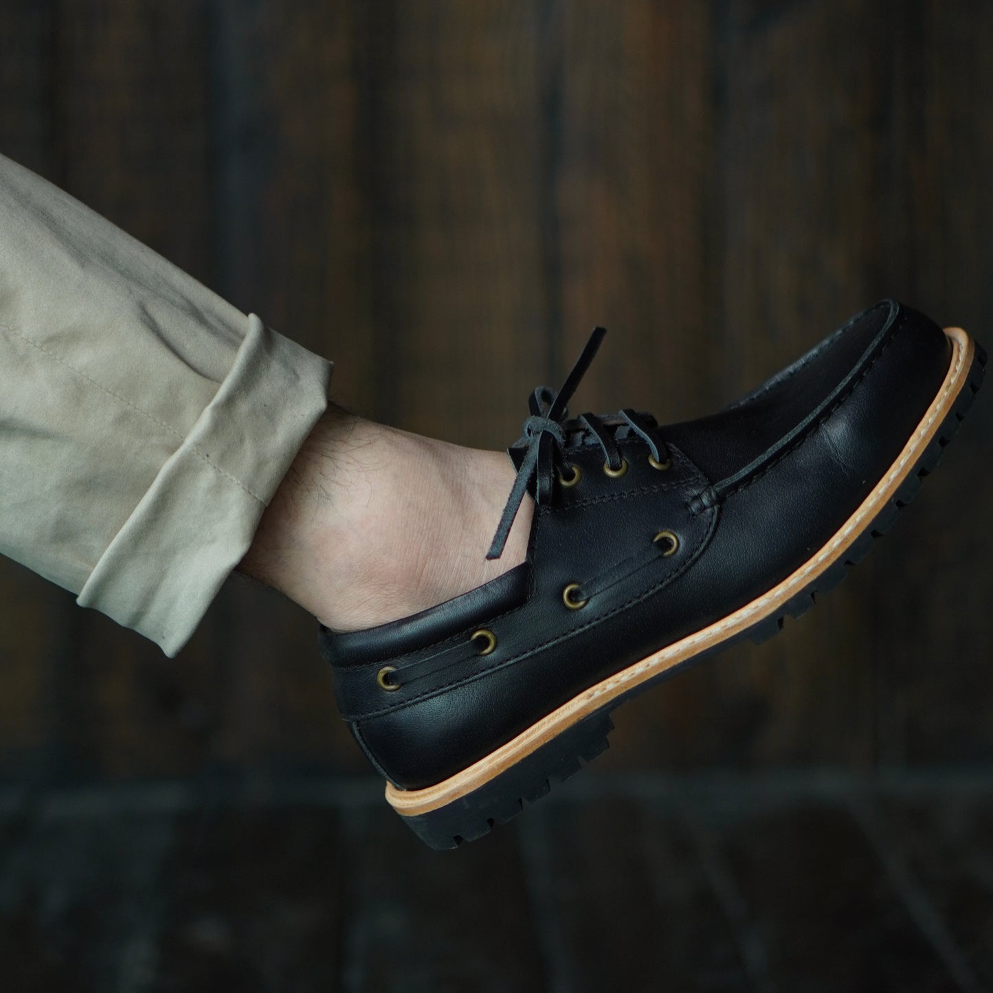 Voyager Boat Shoes (Raven Black) Goodyear Welted