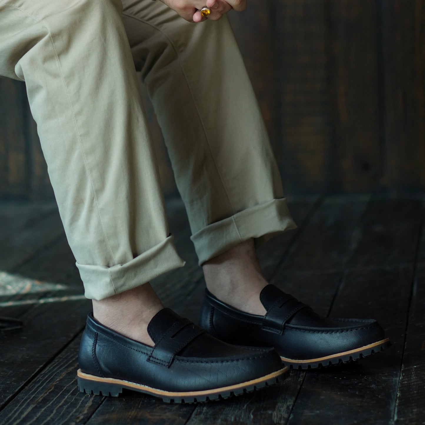 Oslo Penny Loafers (Raven Black) Goodyear Welted