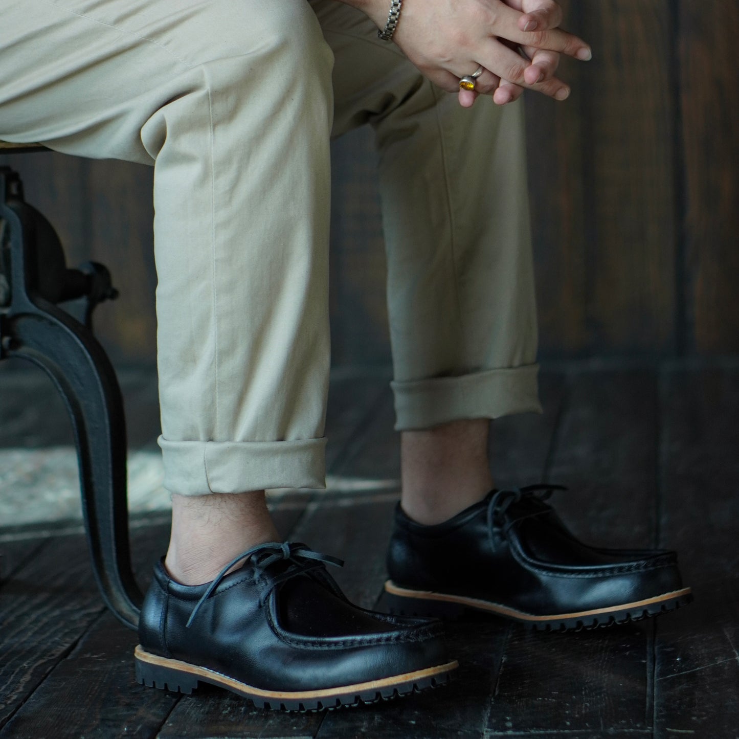 Strider Moc Shoe (Raven Black) Goodyear Welted