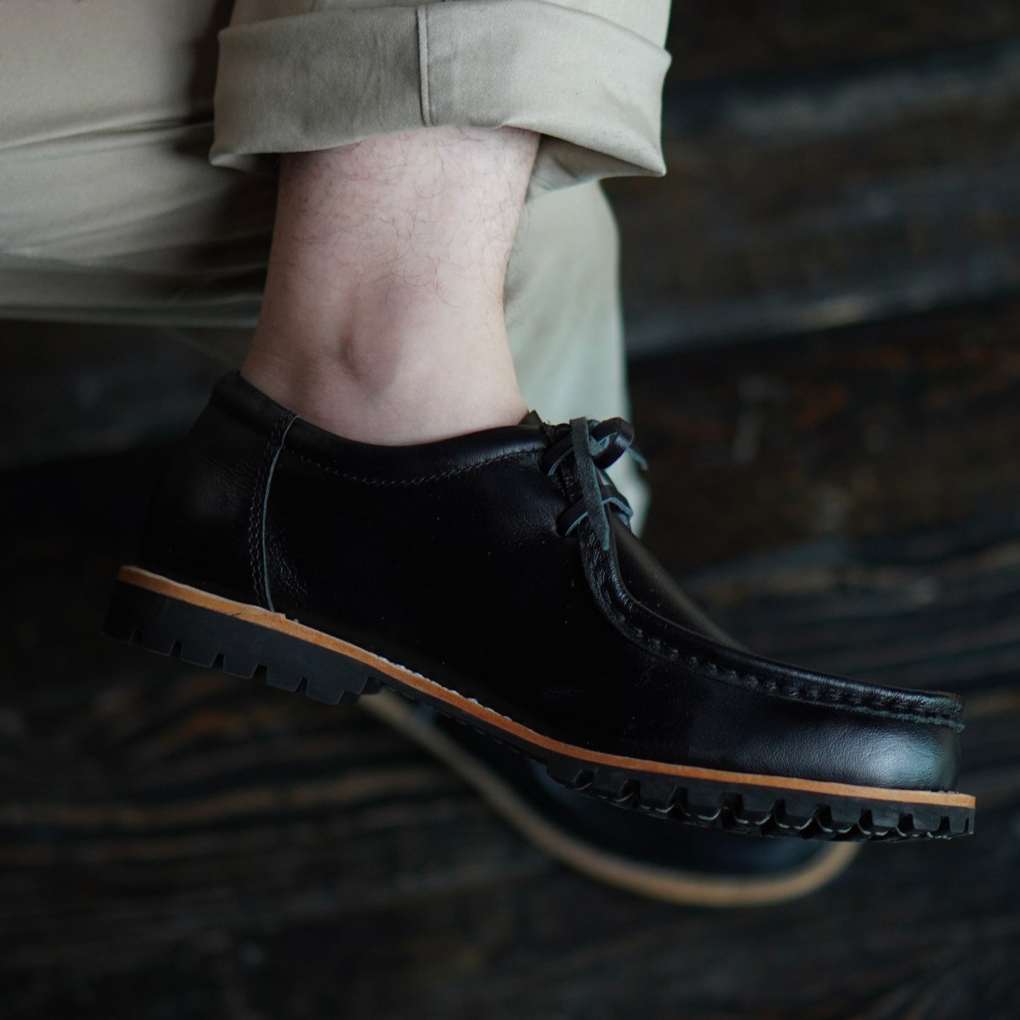 Strider Moc Shoe (Raven Black) Goodyear Welted