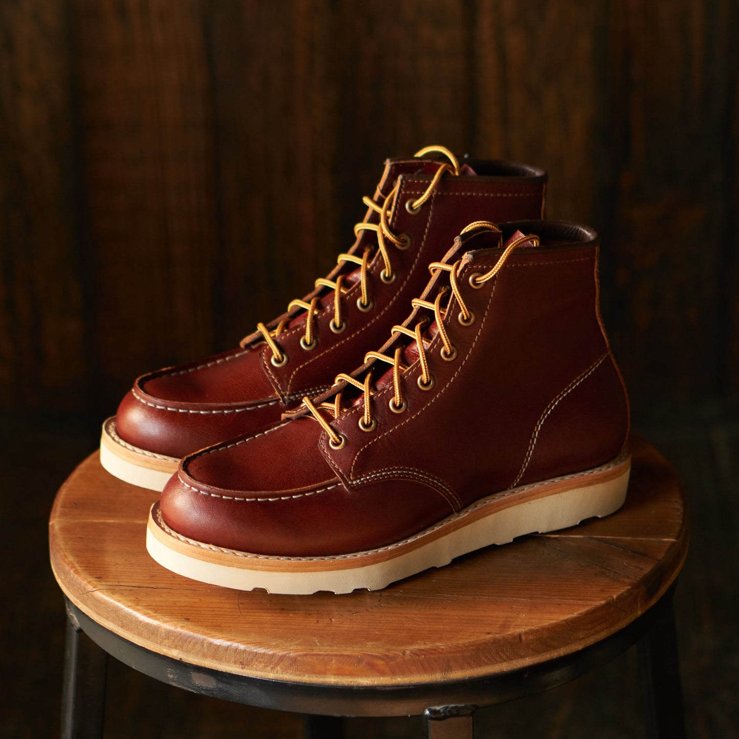 Moc-Toe Leather Boots (Saddle Tan) Goodyear Welted