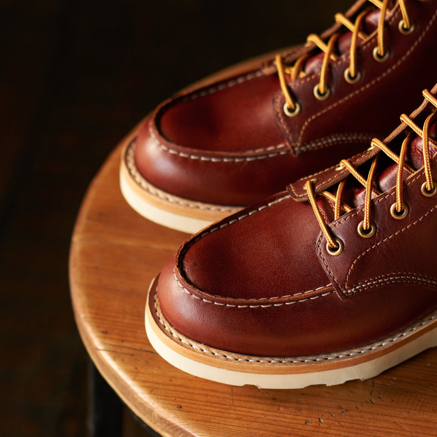 Moc-Toe Leather Boots 6" (Saddle Tan) Goodyear Welted
