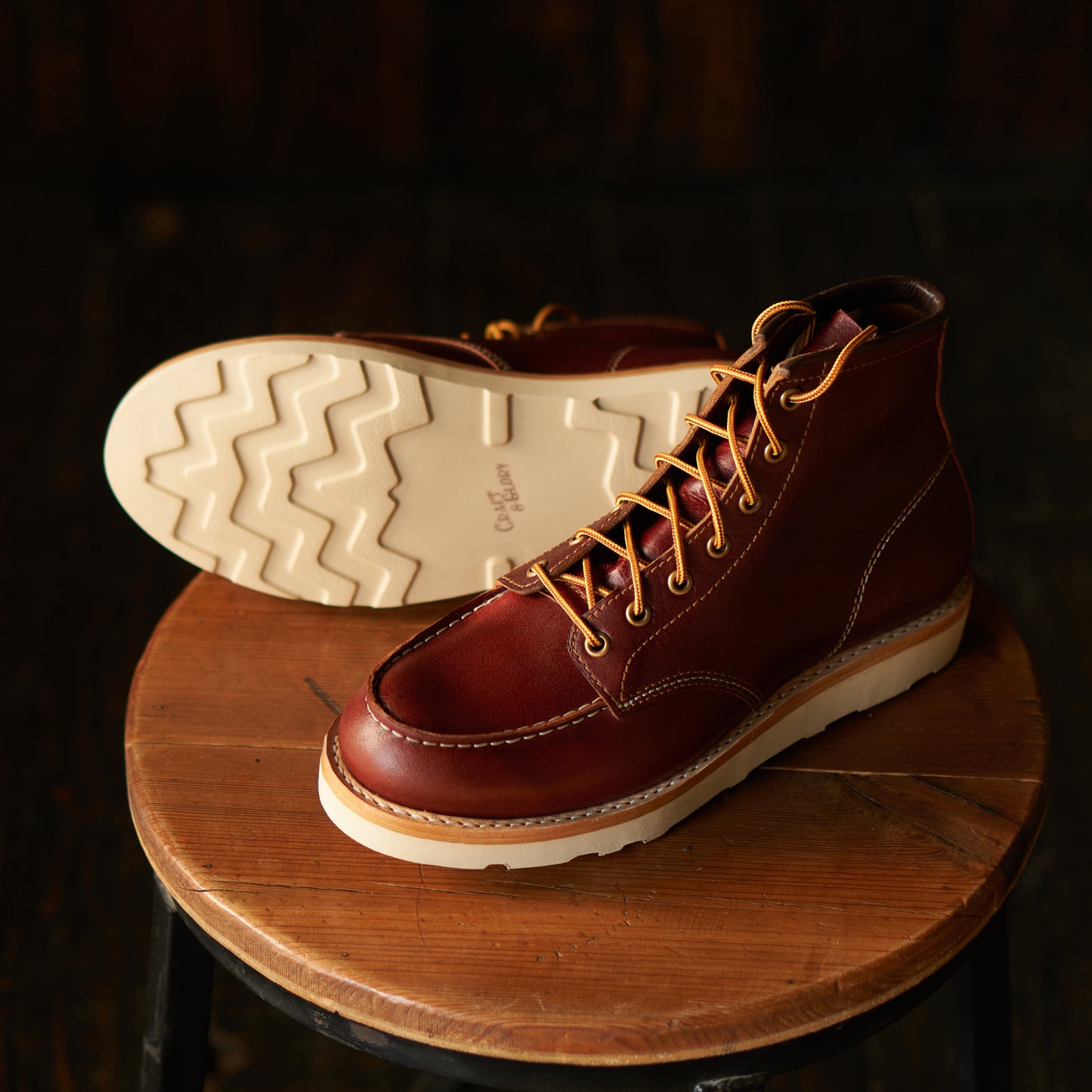 Moc-Toe Leather Boots 6" (Saddle Tan) Goodyear Welted