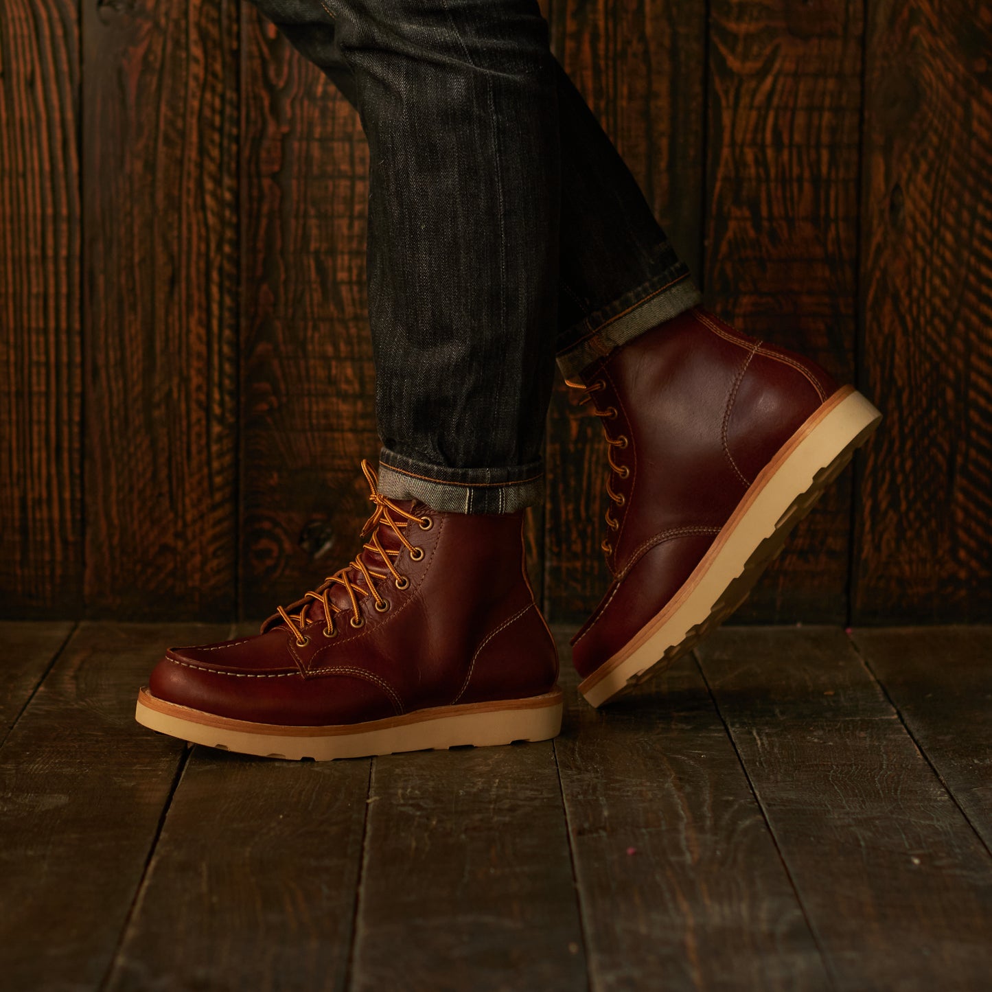Moc-Toe Leather Boots 6" (Saddle Tan) Goodyear Welted