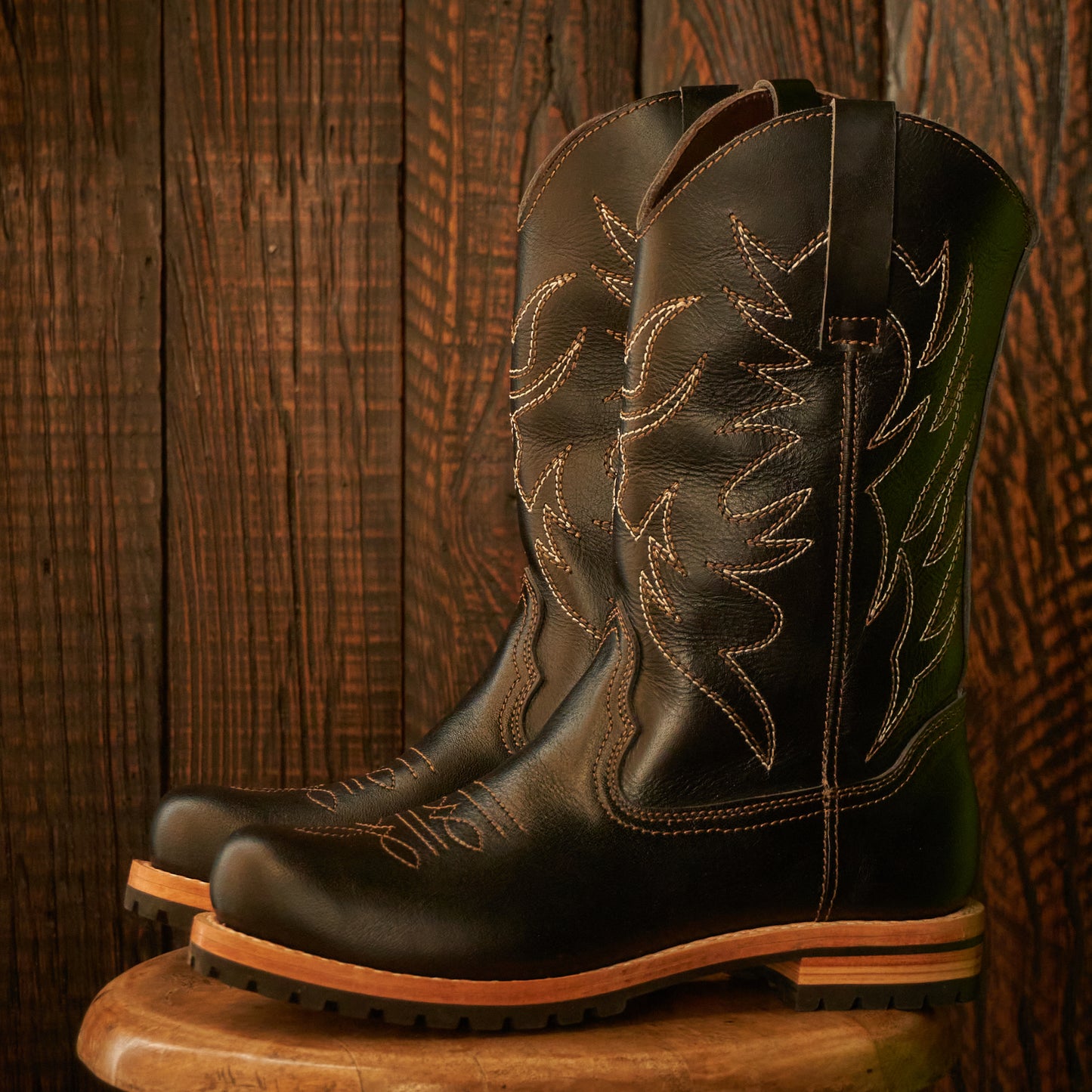 Bandera Cowboy Boots (Raven Black) Goodyear Welted