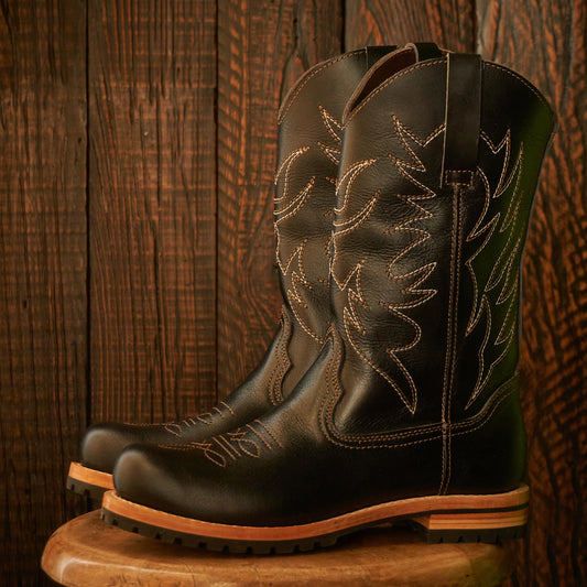 Bandera Cowboy Boots (Raven Black) Goodyear Welted