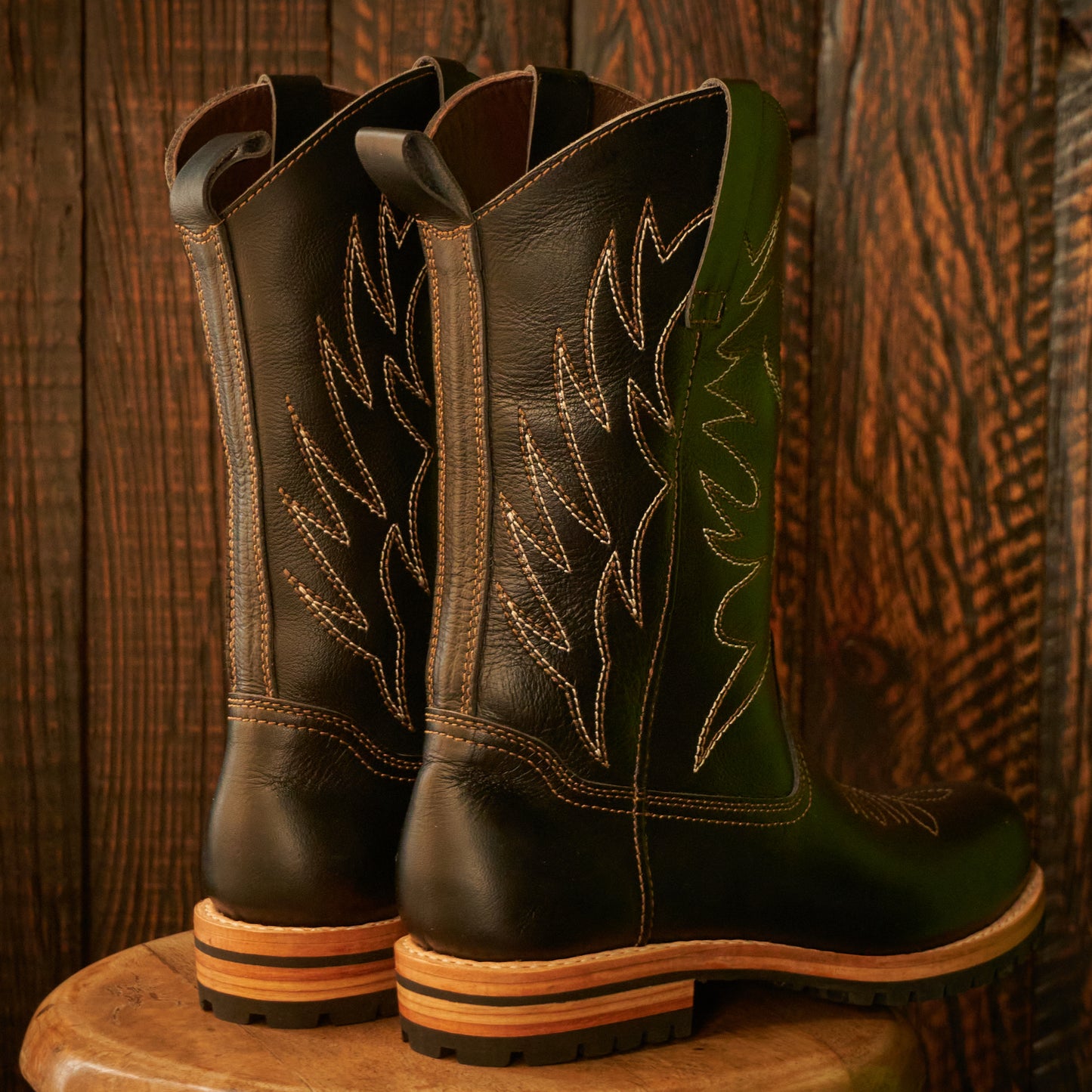 Bandera Cowboy Boots (Raven Black) Goodyear Welted