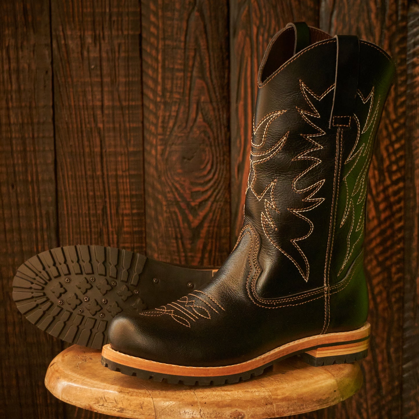 Bandera Cowboy Boots (Raven Black) Goodyear Welted