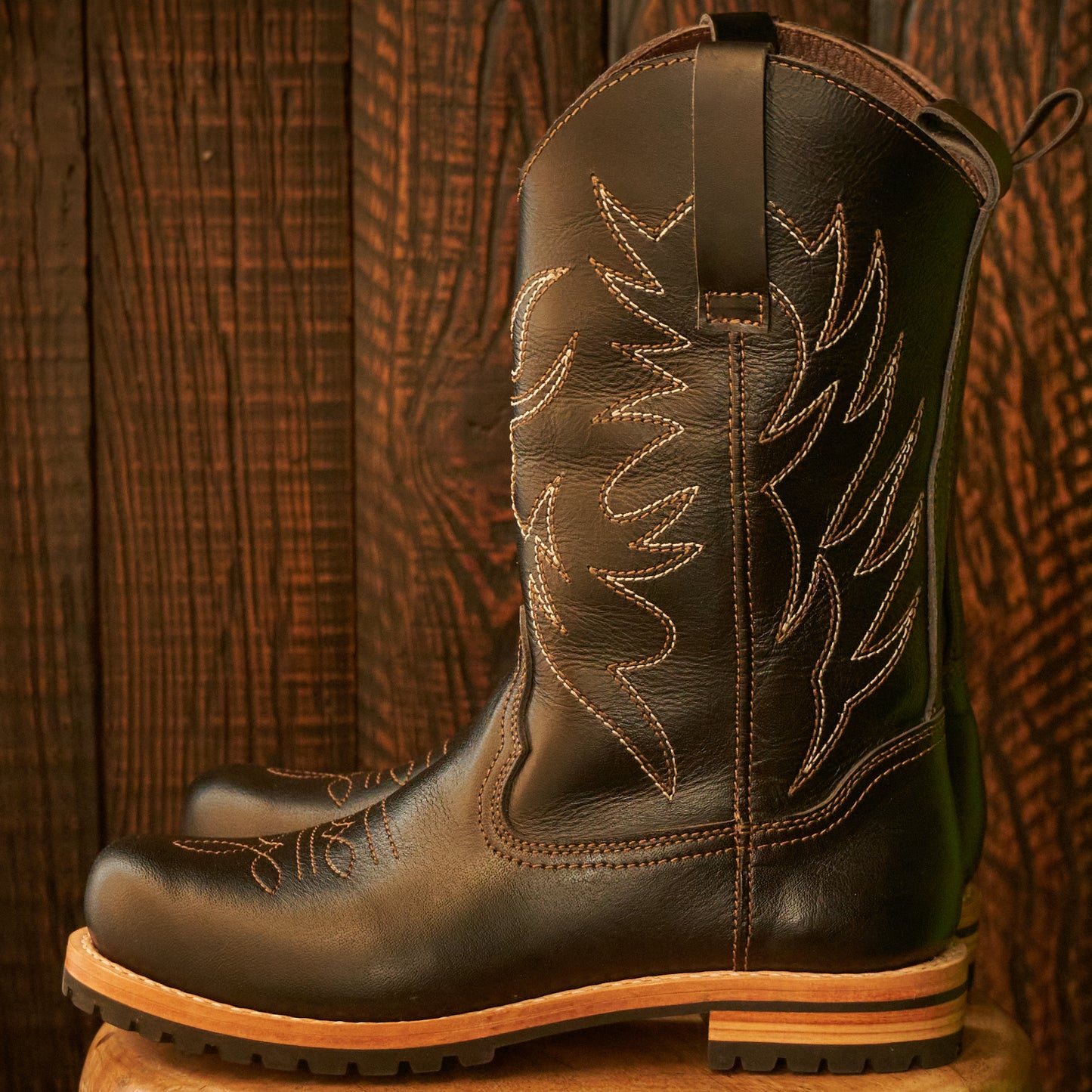 Bandera Cowboy Boots (Raven Black) Goodyear Welted