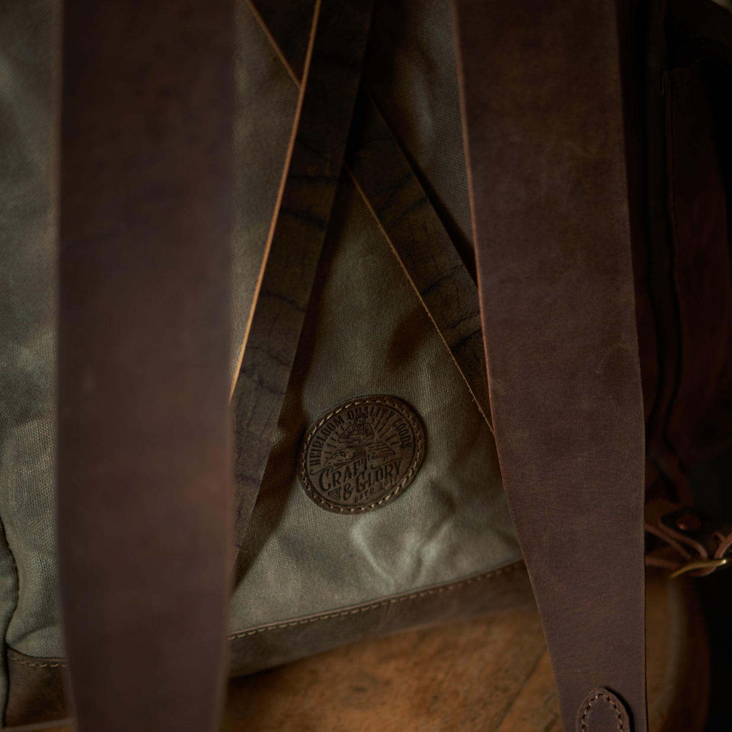 Vintage Bergan Canvas Backpack (Faded Olive)