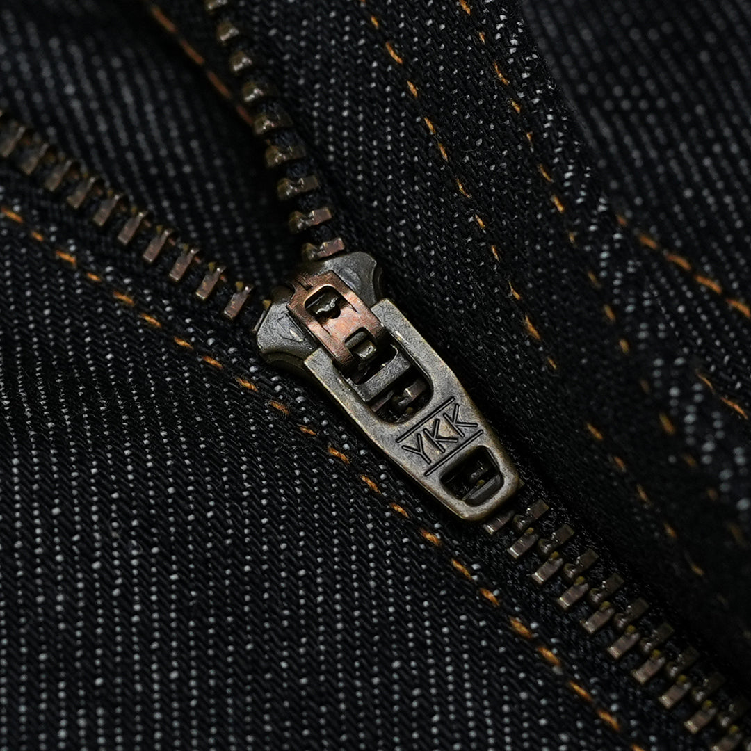 Five Pocket Ghost Black 13 Oz Selvedge Denim For Men (Slim Straight)
