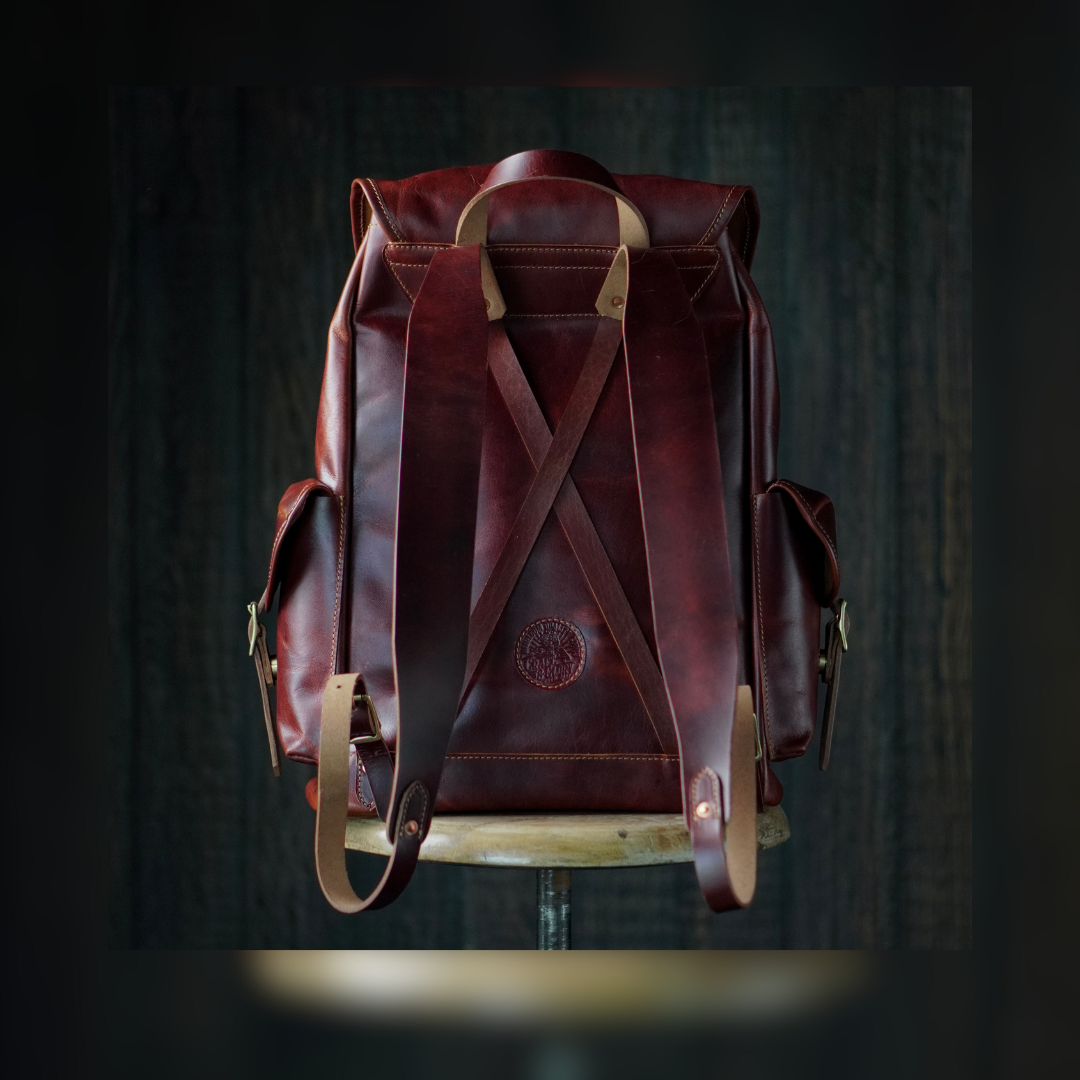 Vintage Bergan Leather Backpack (Saddle Tan)