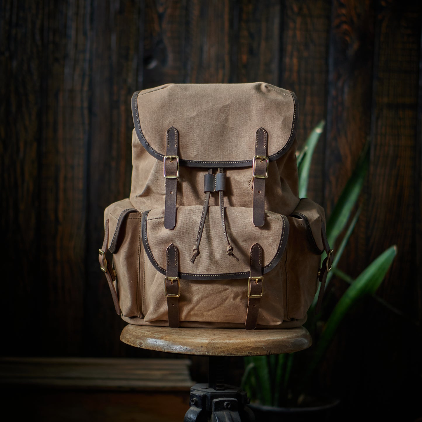 Vintage Bergan Canvas Backpack (Sand Storm)