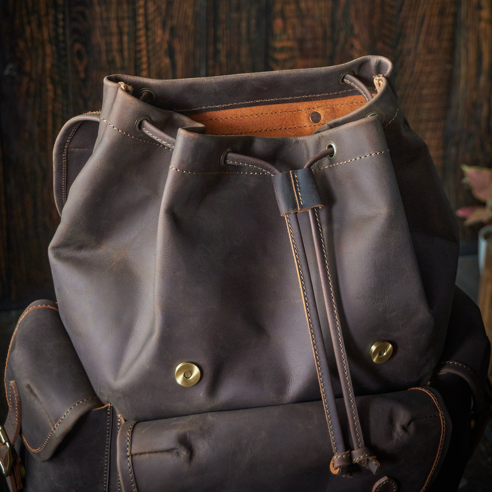 browm leather backpack Vintage Bergan Leather Backpack (Vintage Brown)