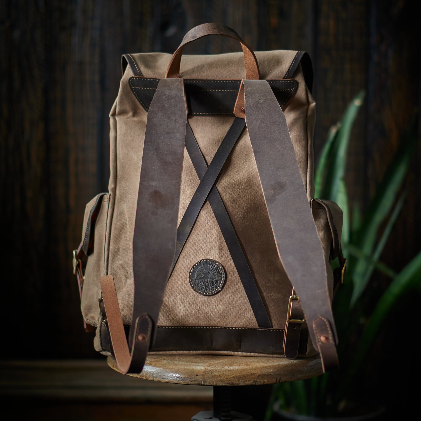 Vintage Bergan Canvas Backpack (Sand Storm)