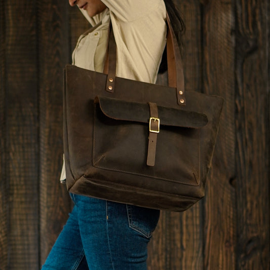 Alyssa Tote Bag (Vintage Brown)