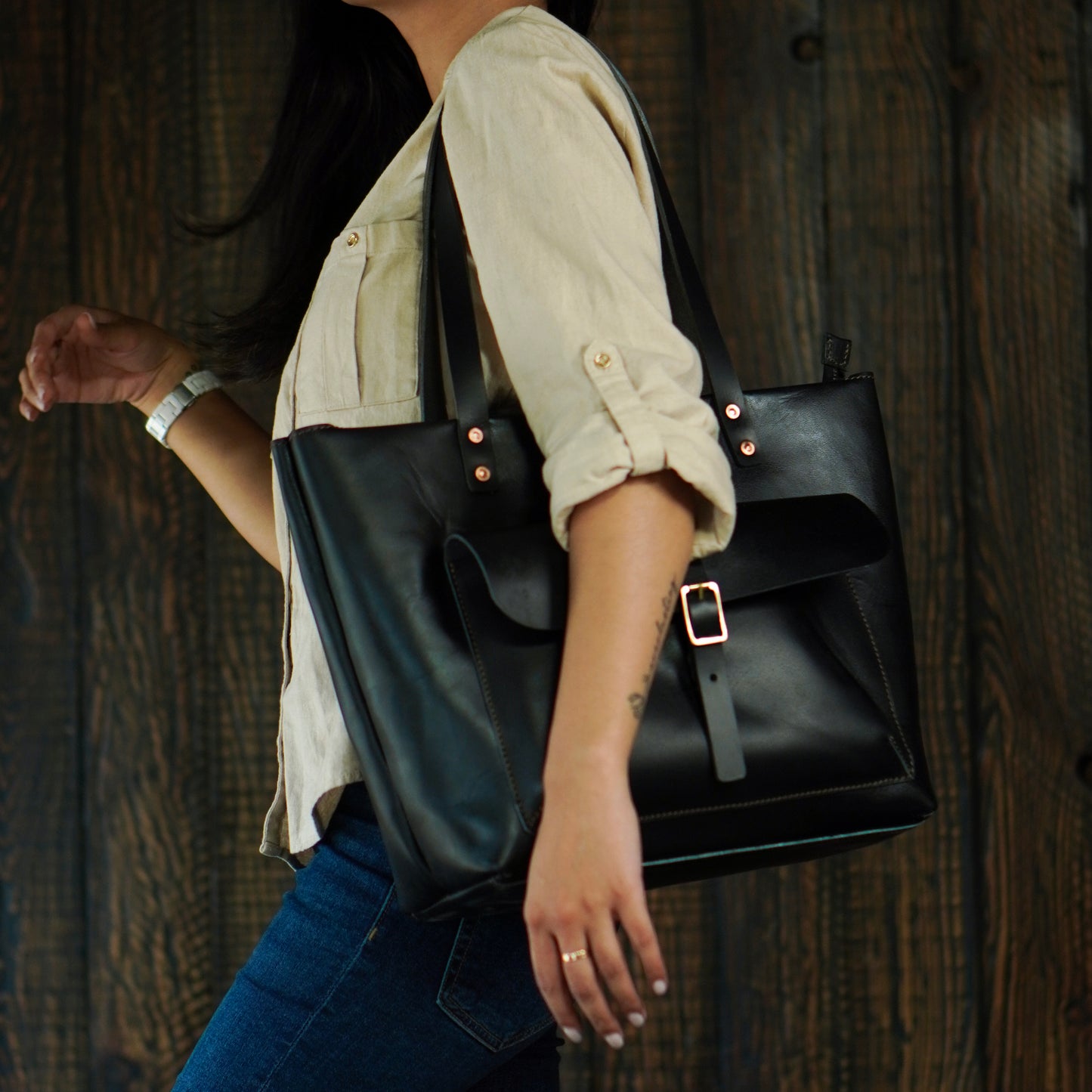 Alyssa Tote Bag (Raven Black)