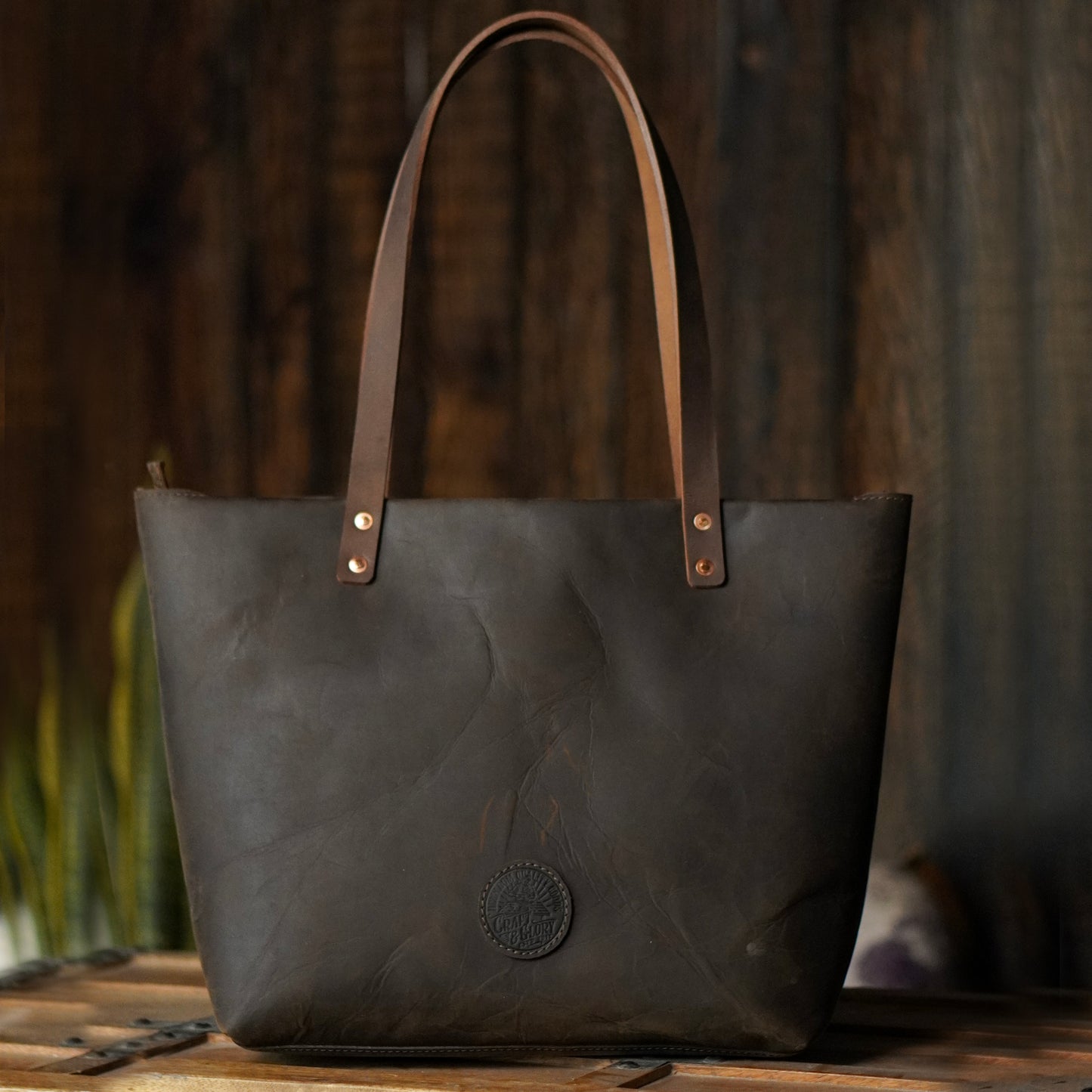Alyssa Tote Bag (Vintage Brown)